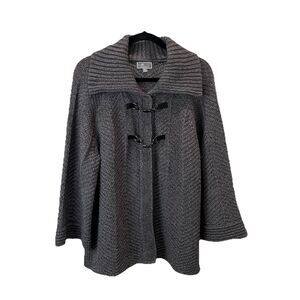JM Collection Cardigan Womens Size XL Cable Knit Collar Toggle Buckle Front